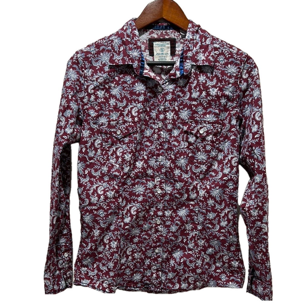 PANHANDLE rough stock Floral Long Sleeve Shirt size S GUC…